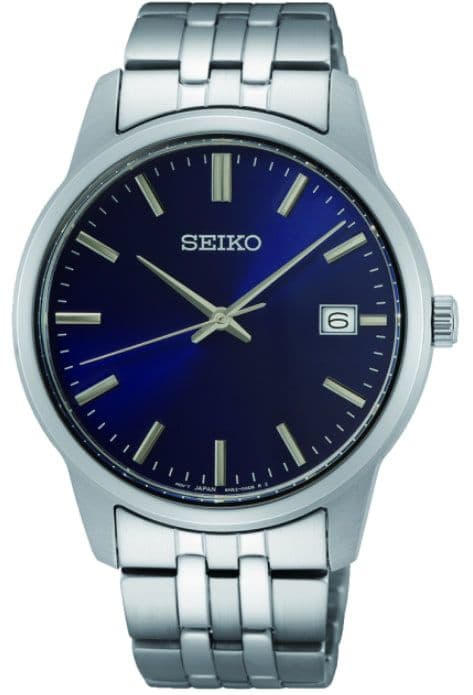 Seiko Essential SUR399P1 ανδρικό Ρολόι Μπαταρίας με Ασημί Μεταλλικό Μπρασελέ και μπλε καντράν, 40mm στα 144,55€, από amazon.co.uk