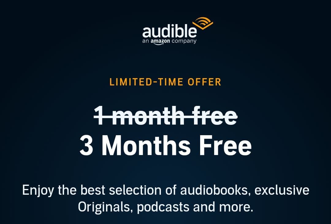 Audible premium plus US: 3 μήνες δωρεάν για νέους/υπάρχοντες πελάτες
