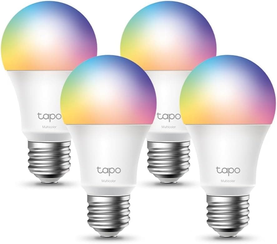 [4 X Smart RGBW WLAN E27 Light Bulbs] TP-Link Tapo L530E [Google Assistant, Amazon Alexa, Tapo App]