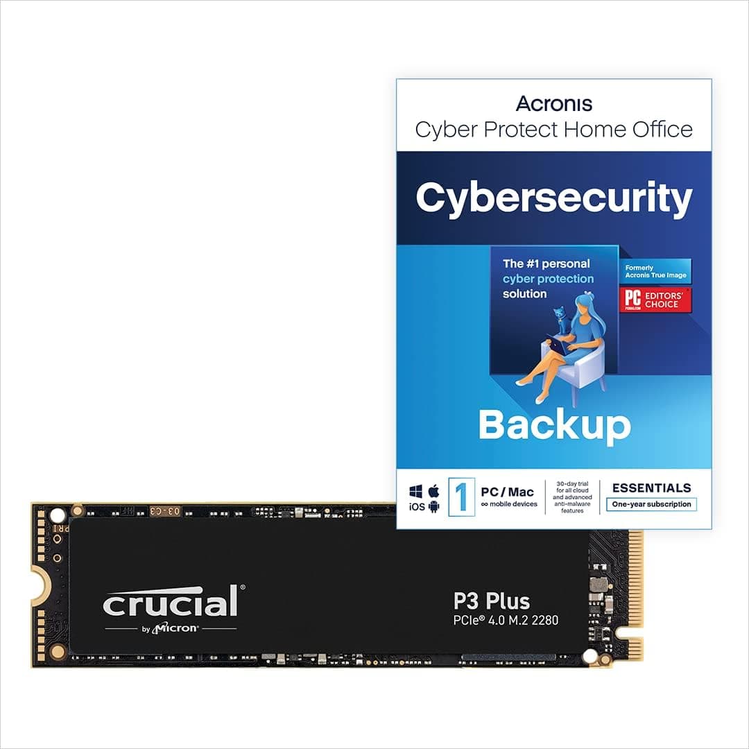 Crucial P3 Plus 1TB M.2 PCIe Gen4 NVMe Internal SSD - Up to 5000MB/s - Acronis Edition