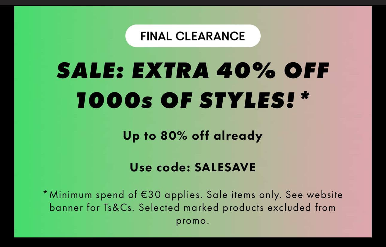 Extra -40% στο ASOS σε επιλεγμένα εκπτωτικά είδη