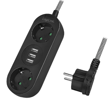 LOGILINK LPS262U SOCKET OUTLET 2-WAY + 3X USB-A 1.5M BLAC  στα 11,49€, από e-shop specials