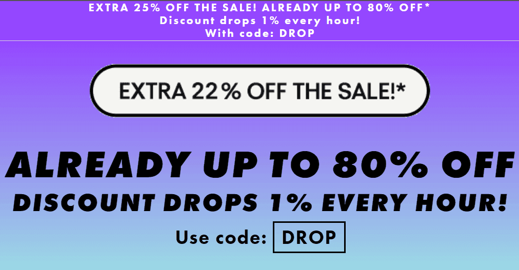 Έξτρα 25% έκπτωση από Asos (μειώνεται κάθε ώρα) με τον κωδικό DROP