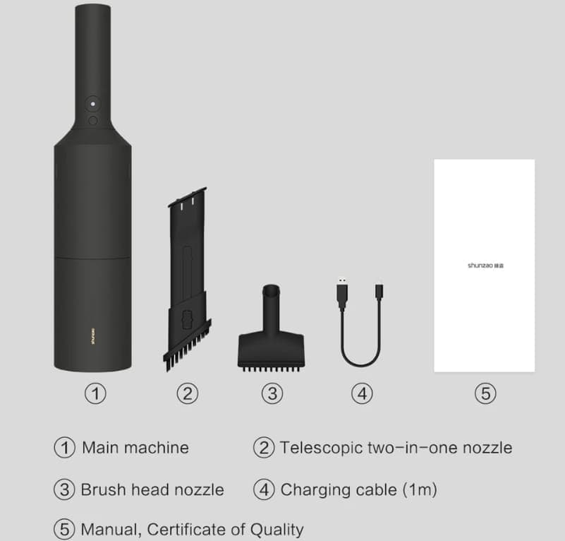 Xiaomi Shunzao Z1 Pro ασύρματο φορητό σκουπάκι,15.5Kpa Suction, 2-gear Speed, 0.1L Dust Cup, 2000mAh Battery, Type-C στα 43,55€, Geekbuying