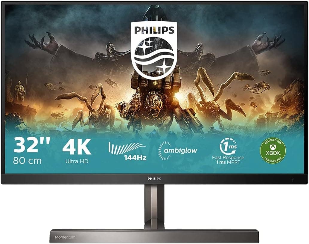 [4K Gaming Monitor] PHILIPS Momentum 329M1RV  [32" IPS 3840 x 2160 144Hz, 1ms MPRT, 500 Nits Peak (HDR 400), Ambiglow, Speakers, USB Hub, Antiglare]