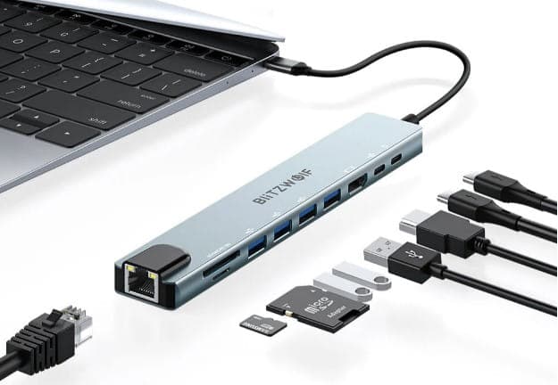 BlitzWolf BW-NEW TH5 10 in 1 USB|HDMI 4K@30Hz USB3.0|USB2.0|Type-C 2.0|RJ45 Ethernet|100W PD Charging|SD TF Card Slots Docking Station στα 13,39€, Banggood