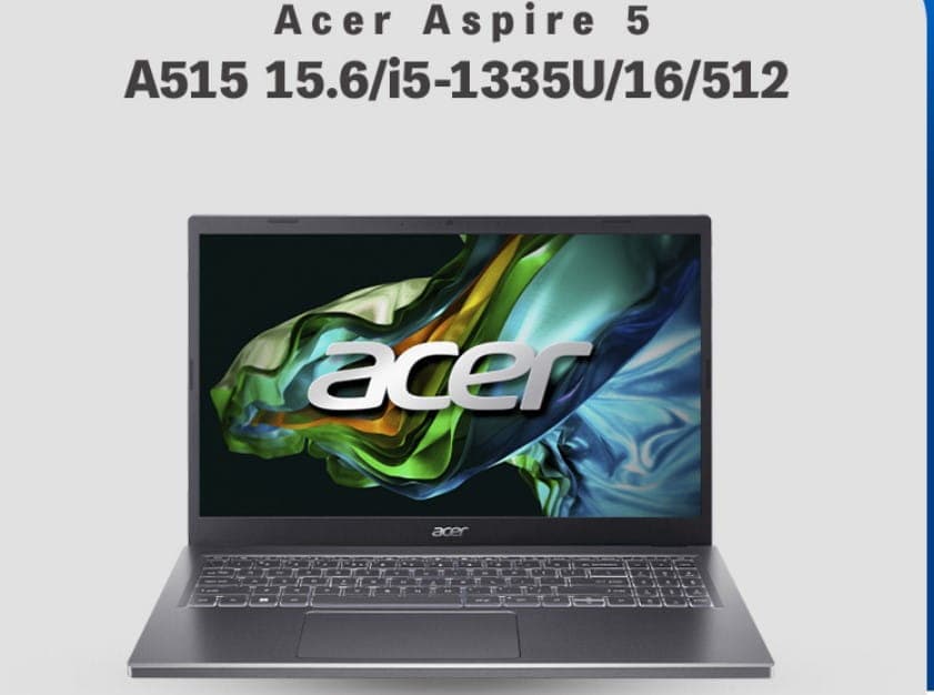 Laptop ACER Aspire 5 A515 15.6'' FHD IPS/ Intel Core i5-1335U/ 16GB/ 512GB SSD/ Windows 11 Home στα 499€, ΓΕΡΜΑΝΟΣ