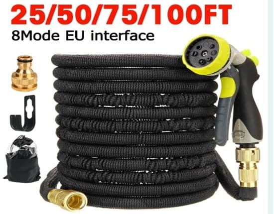 85psi 30 μέτρα επεκτεινόμενο λάστιχο νερού με πιστόλι με 8 ρυθμίσεις και EU Interface στα 24,78€, Banggood