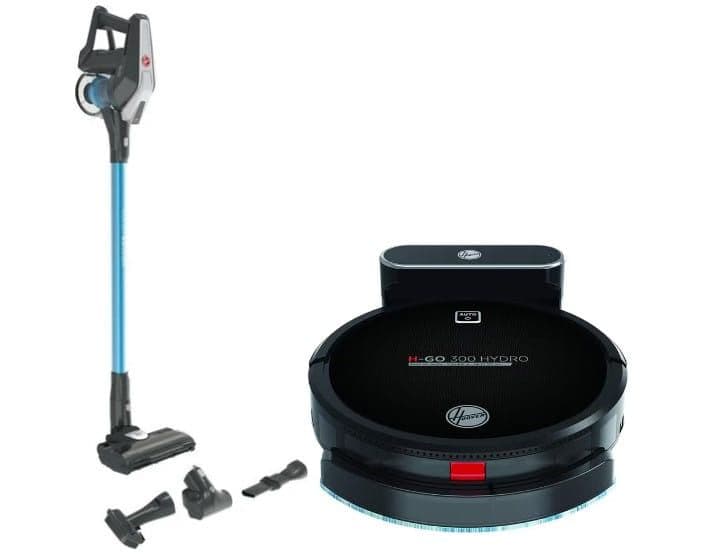 Σκούπα Stick HOOVER HF322TP 011 HF300 22 V 0.7 L στα 139€ & Σκούπα Ρομπότ HOOVER H GO320H 011 για Σκούπισμα και Σφουγγάρισμα στα 99€, Public