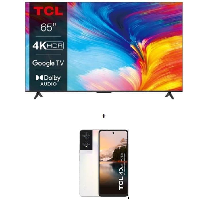 TCL 65P635 HDR 10 Smart TV 65" 4K UHD DLED, DOLBY ATMOS 449€, και δώρο TCL 40 NXTPAPER Dual 4G 8GB/256GB αξίας 179€, ΓΕΡΜΑΝΟΣ