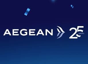 25 χρόνια Aegean έως -60% για πτήσεις 01/07/2024 - 29/03/2025