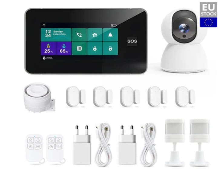 TALLPOWER G60 Wireless Home Alarm System|12 Kits|4MP Surveillance Camera|Siren|Sensors|4.3'' Color Screen|2.4G WiFi|Smart Life/Tuya App, στα  111,86€