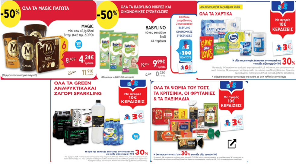 Όλα τα Magic παγωτά -50%, όλα τα Babylino μικρές & μεγάλες οικονομικές συσκευασίες -50% (με αγορά 2 κερδίζεις 6€) και άλλες προσφορές