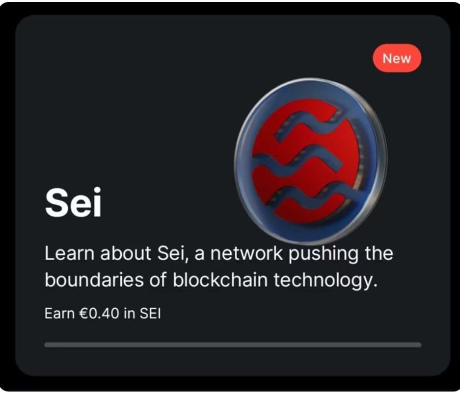 0,40€ στο Sei Learn & Earn κρυπτονομισμα στη Revolut