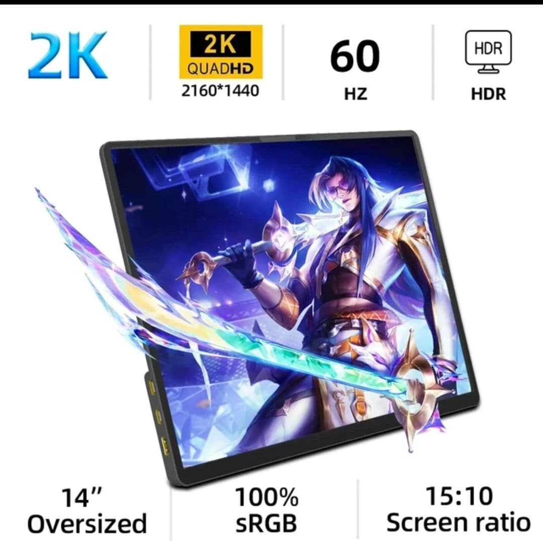 Φορητή οθόνη 14" 2k 60Hz 59.24€ Aliexpress