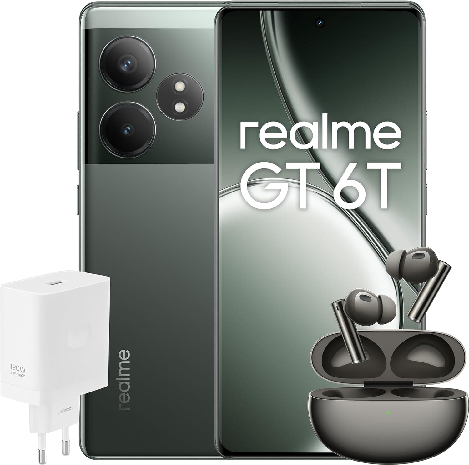 Realme GT 6T (8GB/256GB) + Realme Buds Air 6  + SUPERVOOC 120W Power Adapter 