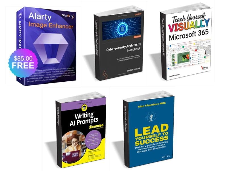 Δωρεάν 4 ebooks και 1 πρόγραμμα, τα Aiarty Image Enhancer for PC & Mac ($85 Value), Teach Yourself VISUALLY Microsoft 365 ($19.00 Value) & 3 ακόμα