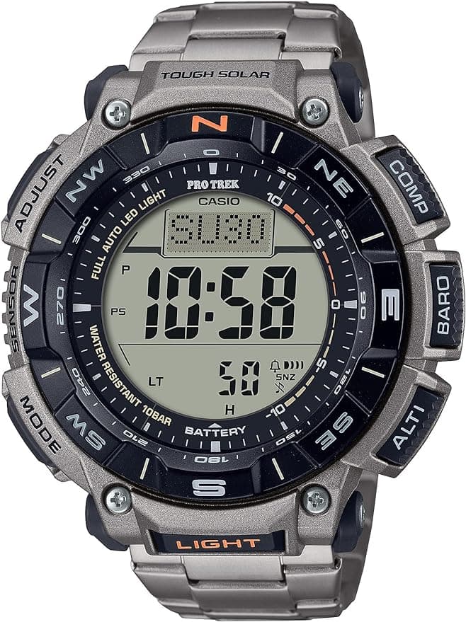 [Wristwatch] Casio PRO TREK PRG-340T-7 [Solar-Powered with Titanium Band]
