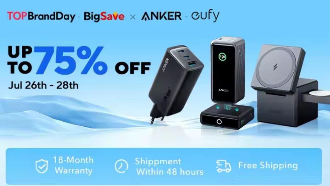 Προσφορές σε επιλεγμένα προϊόντα Anker μέσω AliExpress TopBrandDay