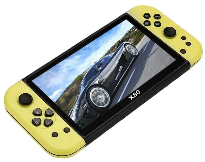 Φορητή κονσόλα παιχνιδιών X80 με HD οθόνη 7'' πολλαπλών λειτουργιών 16G σε κίτρινο χρώμα στα 22,17€, Banggood