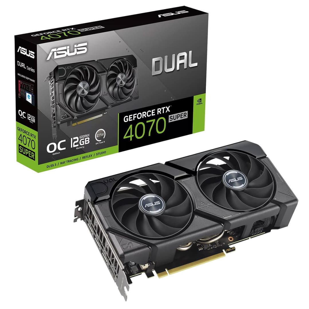Asus VGA GeForce RTX 4070 SUPER DUAL EVO OC 12GB σε προσφορά + δώρο παιχνίδι Star Wars Outlaws