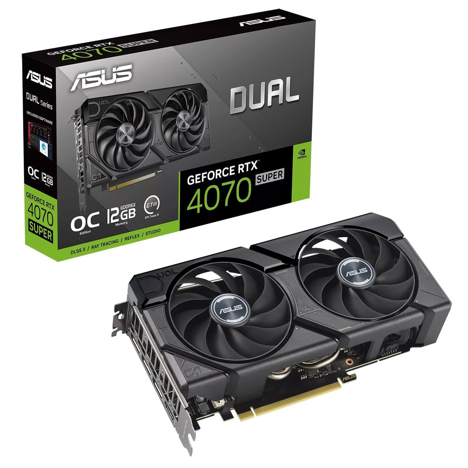 Asus VGA GeForce RTX 4070 SUPER DUAL EVO OC 12GB σε προσφορά + δώρο παιχνίδι Star Wars Outlaws