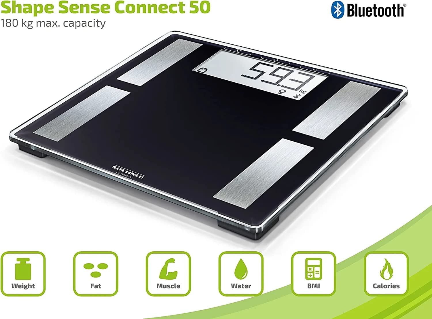 Ζυγαριά Soehnle Shape Sense Connect 50 Smart με Λιπομετρητή και Bluetooth Μαύρη