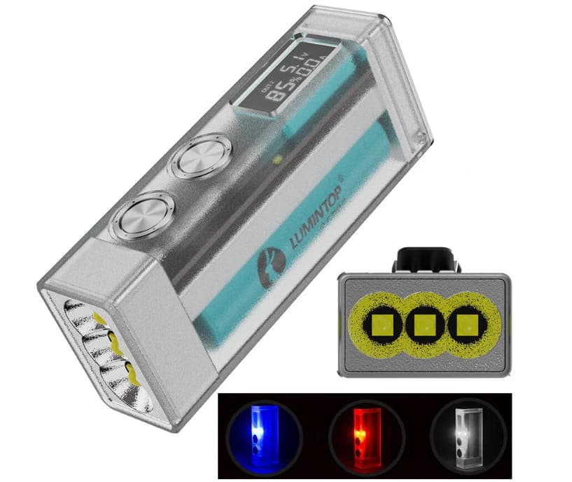Επαναφορτιζόμενος ισχυρός LED φακός LUMINTOP Moonbox 10000LM LCD Display With Sideliht Built-in Battery μαύρος στα 44,41€