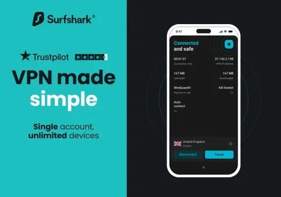 Surfshark VPN για 2 μήνες