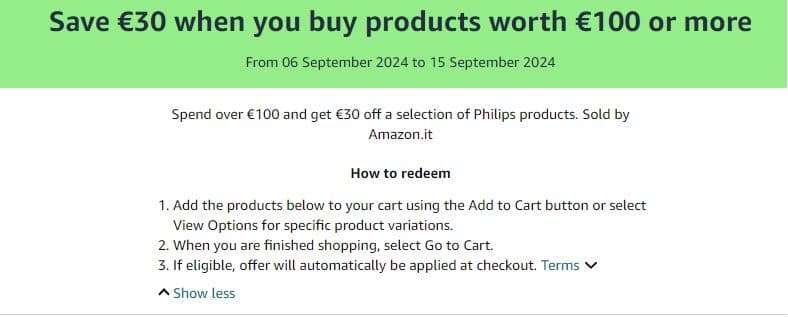 30€ έκπτωση για αγορές άνω των 100€ σε προϊόντα προσωπικής περιποίησης Philips