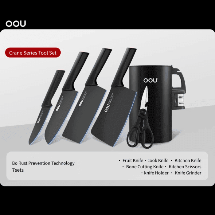 OOU knife kitchenware ανοξειδωτο σετ των 7  50.33€ 