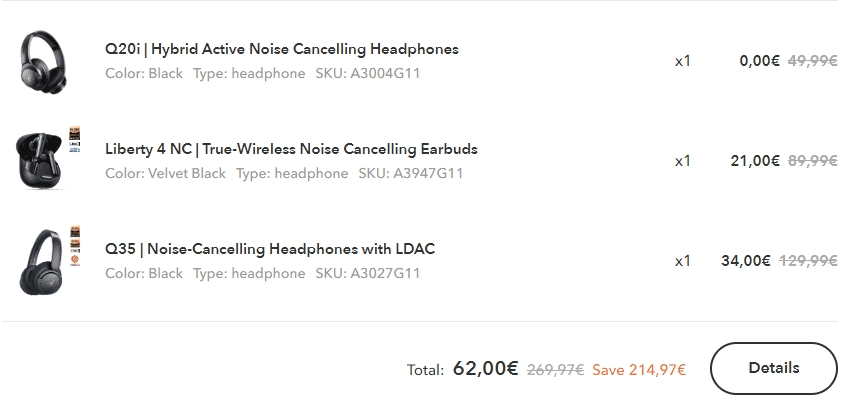 Soundcore Q35 + Soundcore Liberty 4NC + Soundcore Q20i
