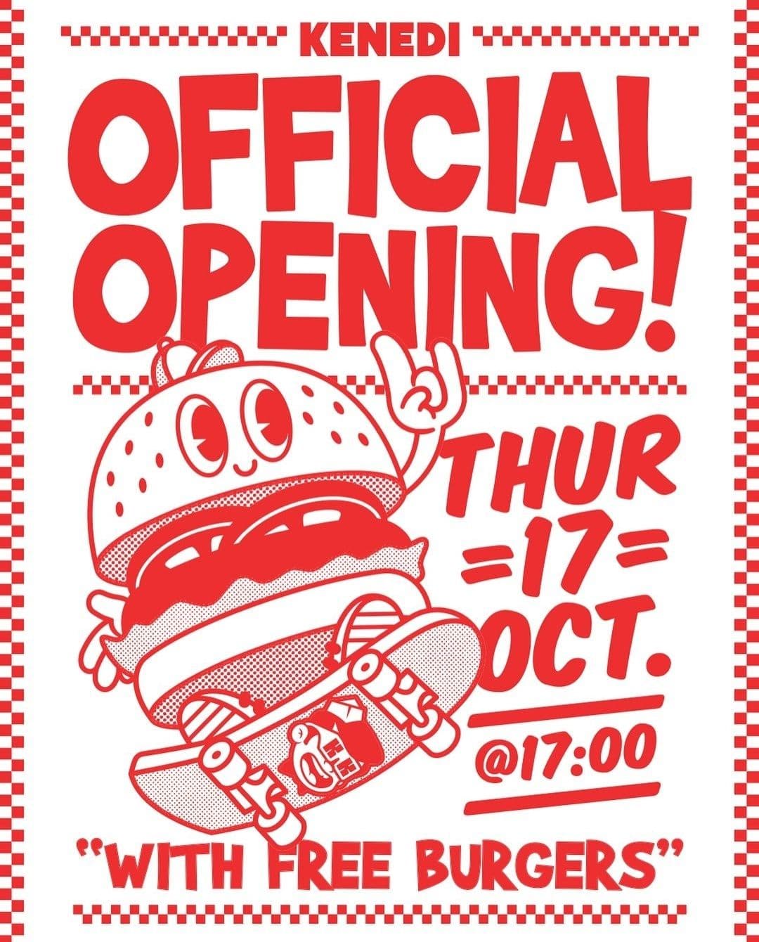 Kenedi - Εγκαίνια και δωρεάν burger στις 17/10 17:00 (Θεσσαλονίκη)