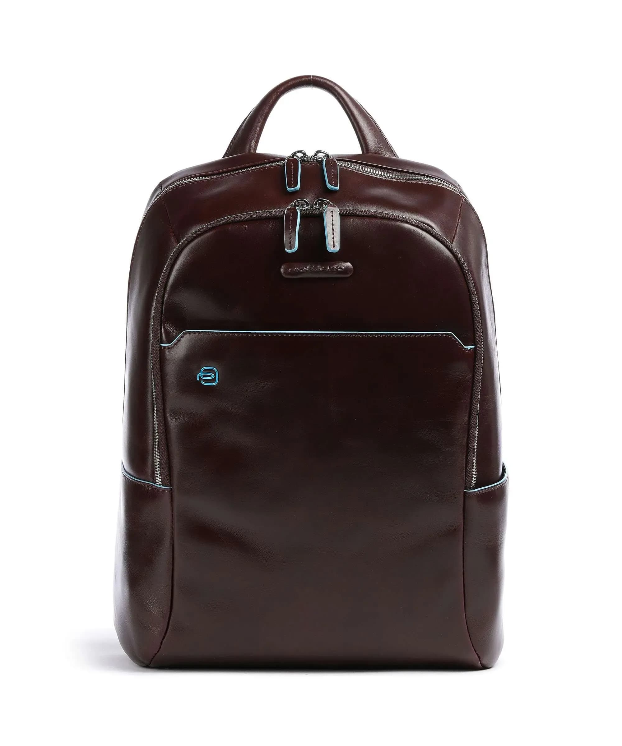 Piquadro Blue Square Laptop backpack Mahogany Size (W x H x D): 27.5 x 39 x 15 cm