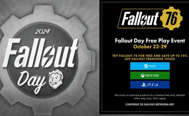Fallout 76 free to play από 22/10 έως 29/10 σε Steam, PS5 & PS4, Xbox Series X|S, Xbox One
