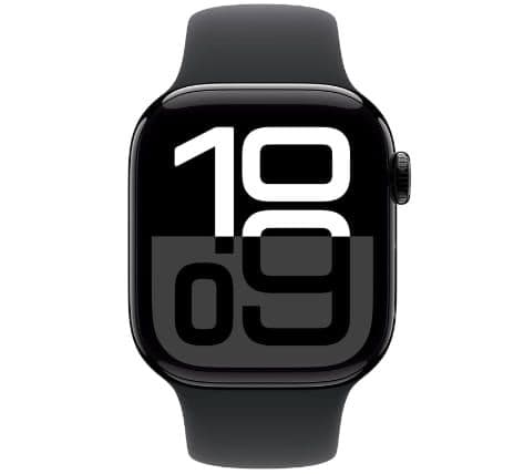 Apple Watch Series 10 Aluminium 42mm GPS Αδιάβροχο με Παλμογράφο (Jet Black με Black Sport Band M/L) στα 401,73€, amazon.co.uk