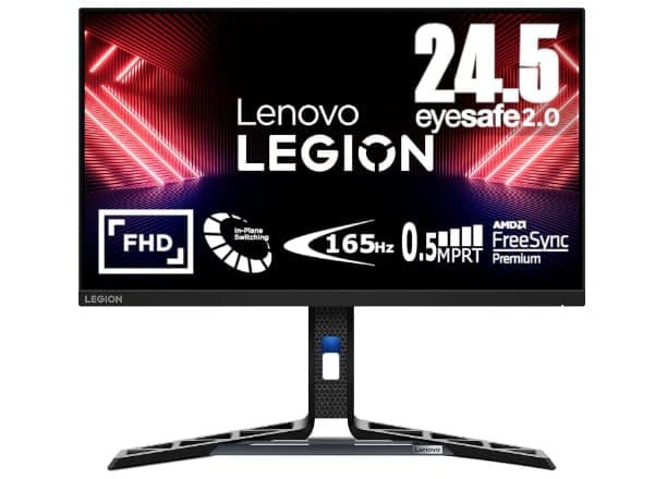 Lenovo Legion R25i-30|25'' Full HD Gaming Monitor|180Hz|400 nits|0.5ms Response Time|HDMI|DisplayPort|AMD FreeSync Premium|Integrated Speaker, Black