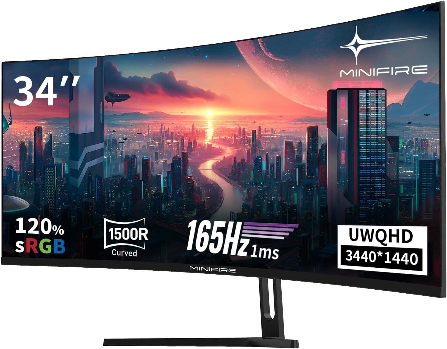 Minifire ‎MFG34C5Q Gaming Monitor 34" QHD VA 165Hz [fullfiled by Amazon]