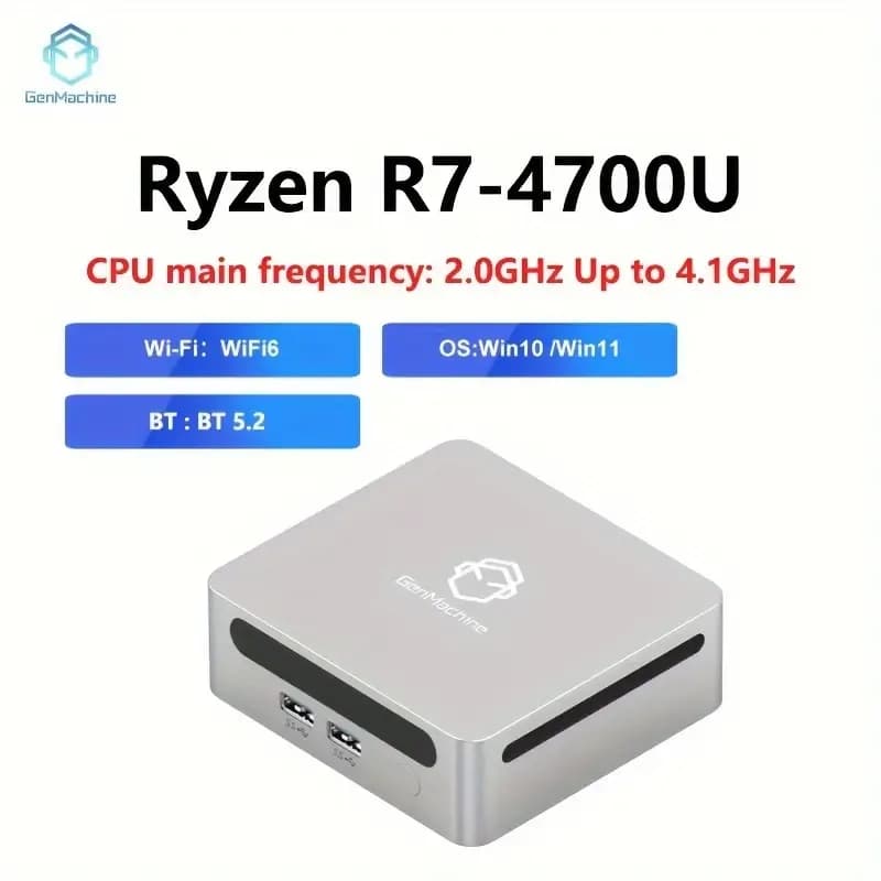 GenMachine Mini PC με AMD Ryzen 7 4700U 8GB 256GB από Temu