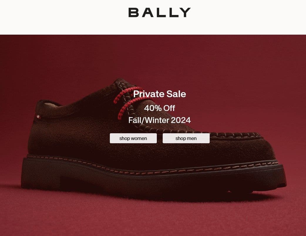Bally of switzerland έκπτωση -40% (υποδήματα & αξεσουάρ πολυτελείας)