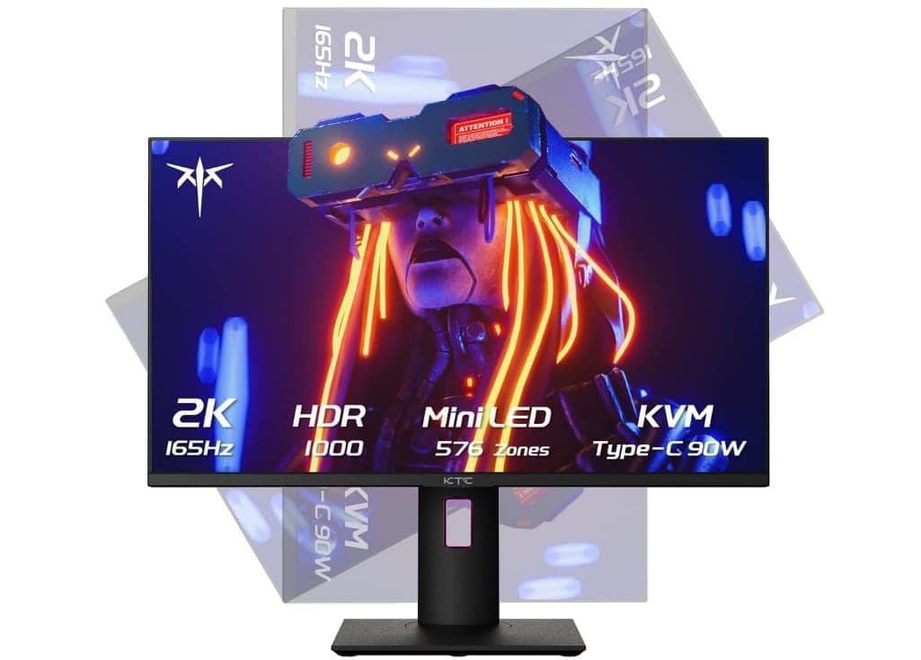 M27T20 27'' Mini-LED Gaming Monitor, 2560x1440 2K QHD 165Hz HVA 1ms MPRT Response Time Quantum Dot Tech HDR 1000, Compatible with FreeSync G-Sync, Built-in Speakers Ambient Light, USB3.0 UpStream 2xHDMI2.0 DP1.4 90W Type-C Audio KVM Wall Mount