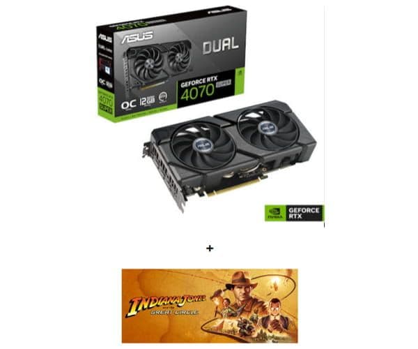 Asus VGA GeForce RTX 4070 SUPER DUAL EVO OC 12 GB στα 579€ & δώρο το Indiana Jones and the Ancient Circle, ΠΛΑΙΣΙΟ