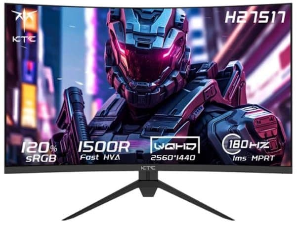 KTC H27S17 27'' 1500R Curved Gaming Monitor QHD 2560x1440 16:9 ELED 170Hz 120% sRGB 4000:1|1ms MPRT|FreeSync G-Sync στα 147,99€