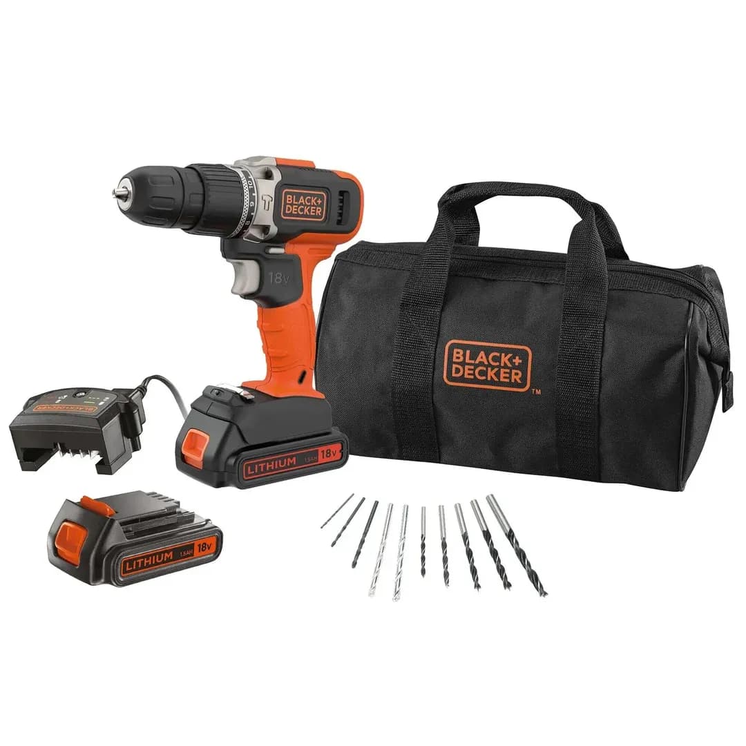 Κρουστικό δραπανοκατσάβιδο Black & Decker 18V 2x1.5Ah