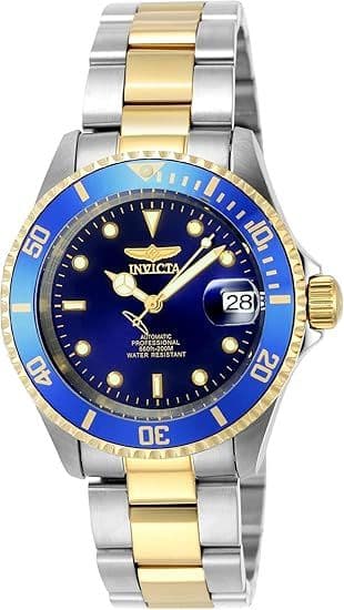 Invicta Pro Diver Ρολόι Αυτόματο με Ασημί & χρυσό Μεταλλικό Μπρασελέ