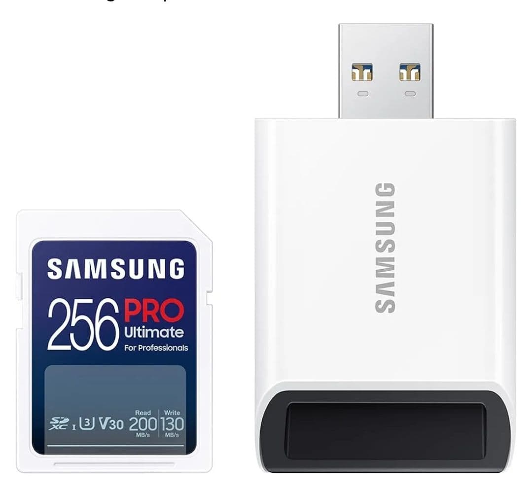 Samsung PRO Ultimate SD Card 256GB UHS-I U3, Includes USB Card Reader, MB-SY256SB/WW