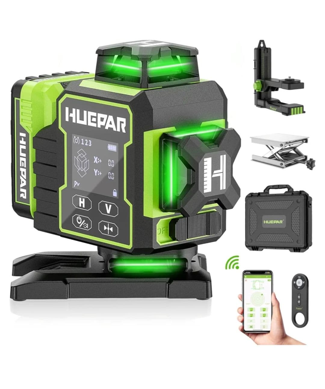 Huepar 2024 New Edition W04CG 4D Laser αλφαδι με τα παρελκόμενα του 177.14€