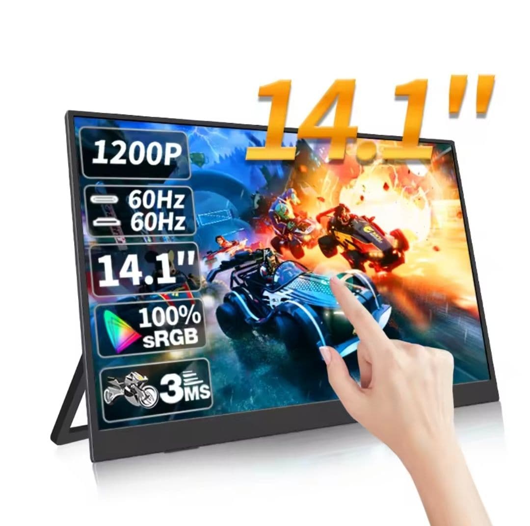 14.1" Touch Screen φορητο Monitor IPS, 1920*1200P 100%s RGB 400nits/ηχείο  82.04€