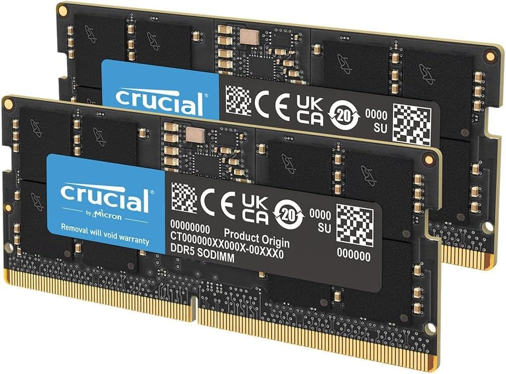 Crucial 32GB (2x16GB) SODIMM DDR5 5600MHz CL46 Laptop RAM