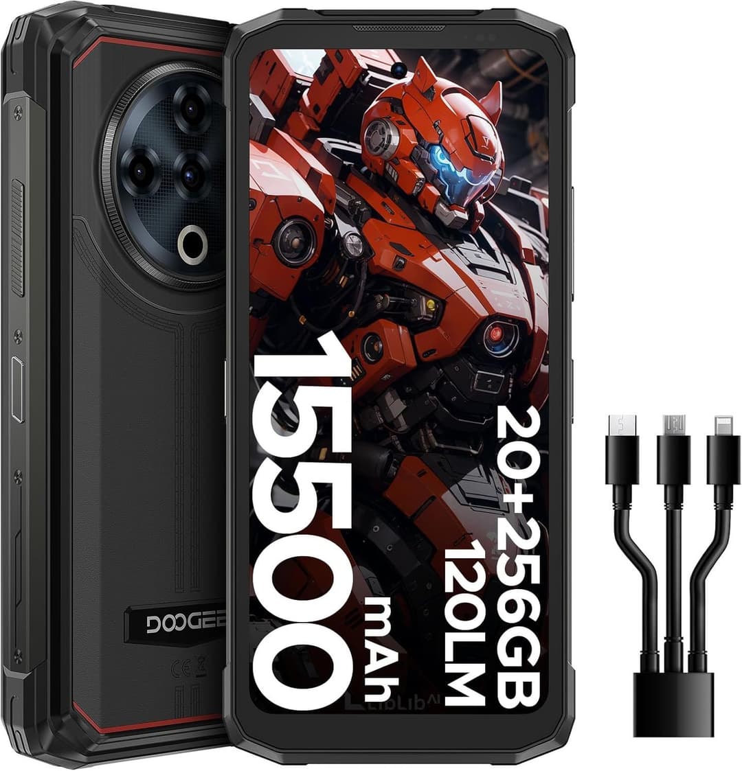 DOOGEE Fire 6 Power Rugged Smartphone (8GB+256GB, 15500mAh, Android 14, 4G)